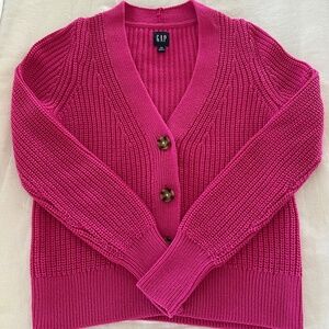 Gap Women’s Ling Sleeve Cardigan Sweater in Dark Pink
